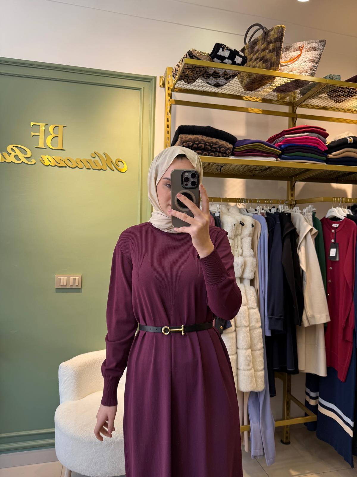 Nuss Merserize Elbise 1420 Bordo