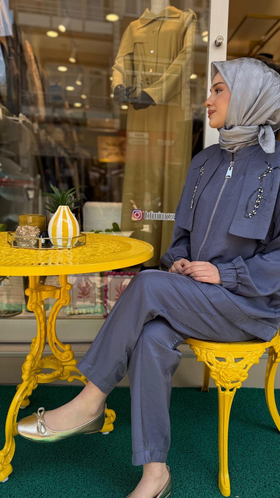 Nuss Pantolonlu Takım 1049 İndigo