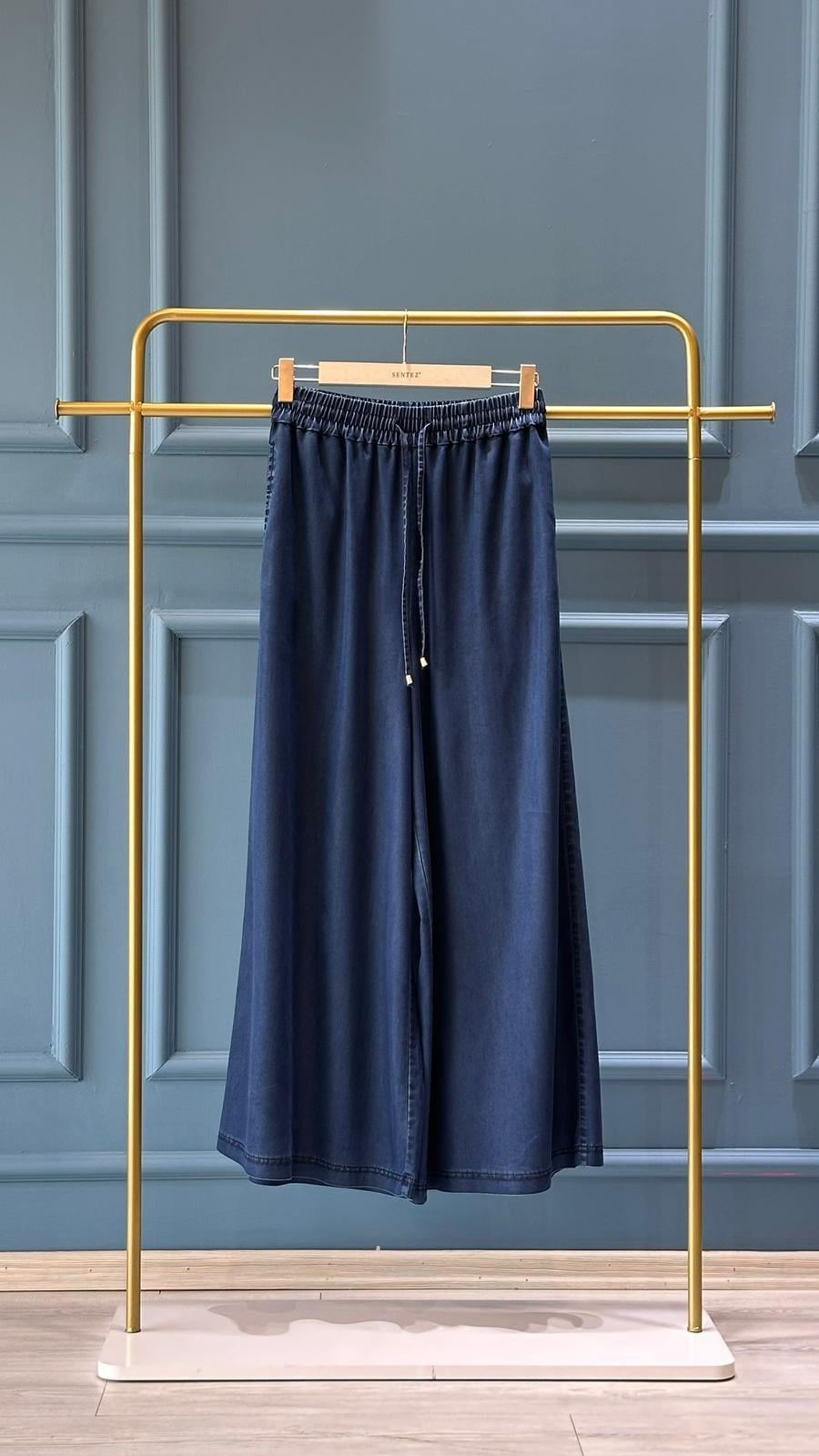 Sentez 5648 Mie Geniş Paça Pantolon Mavi