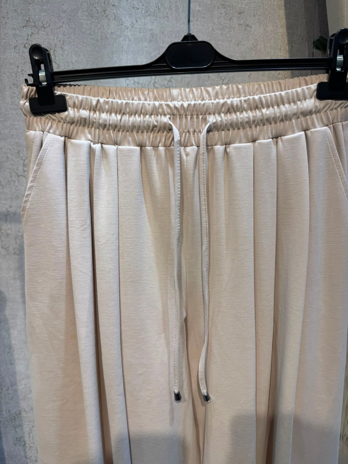 Sentez 5664 Pileli Geniş Paça Pantolon Taş