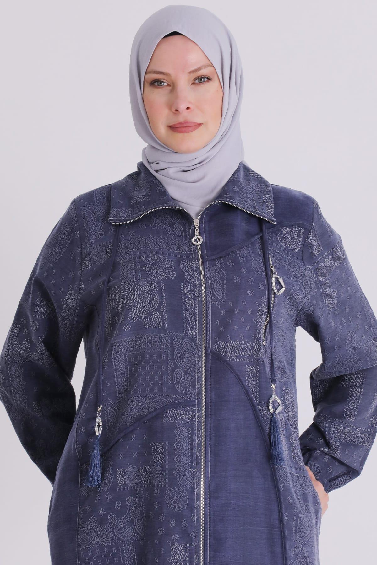 Behrem 35150 Büyük Beden Pantolonlu Takım Mavi
