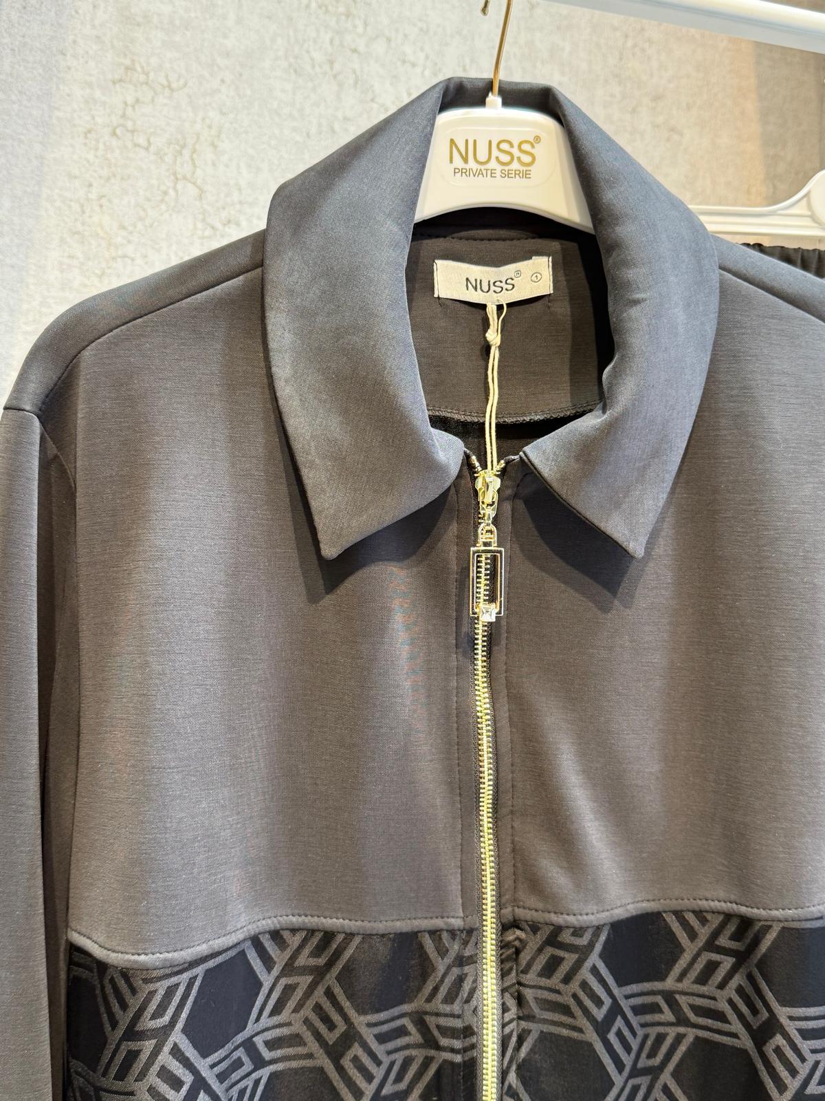 Nuss 1048 Jakar Detay Pantolonlu Takım Siyah