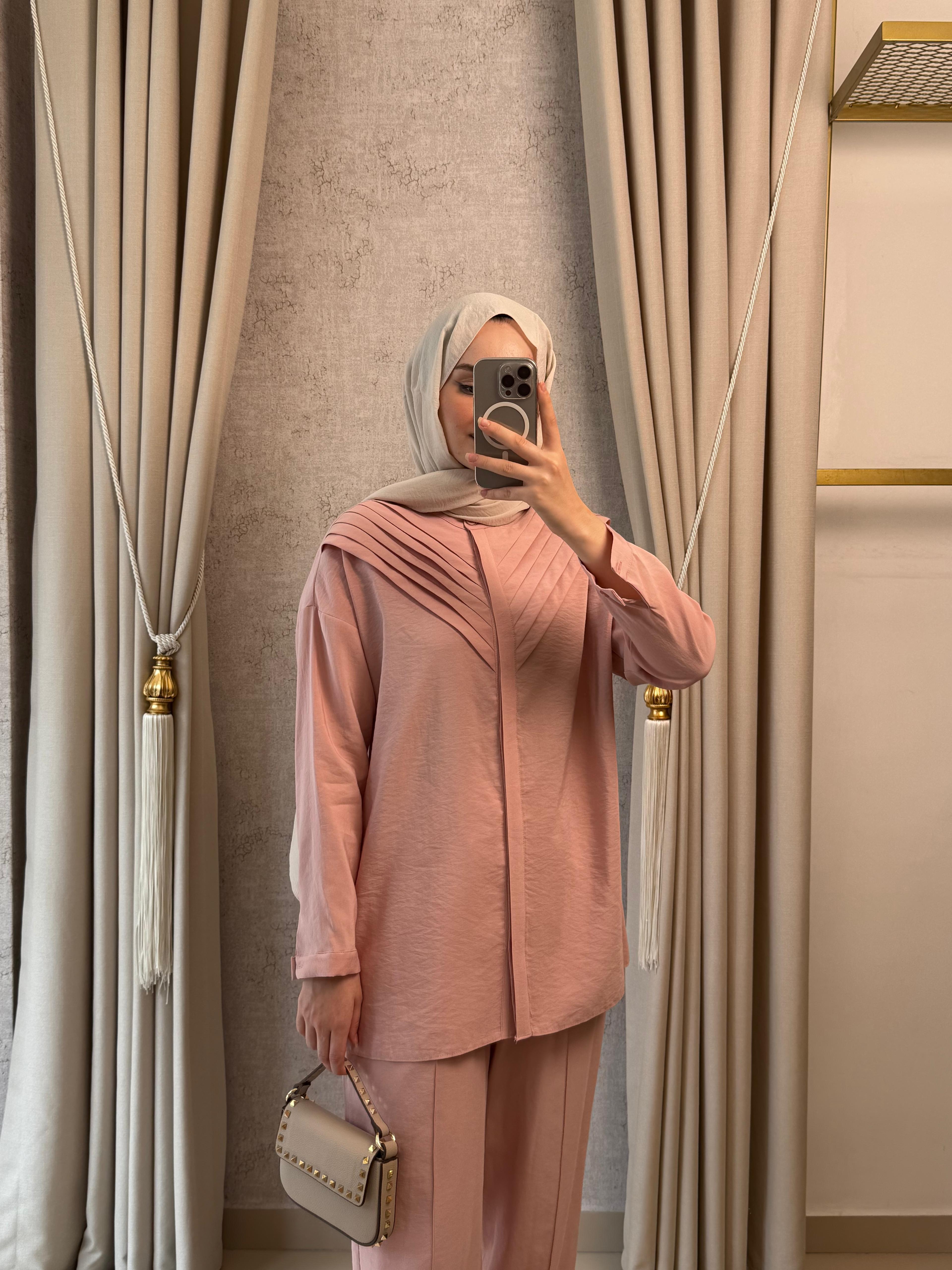 Nuss 1071 Pantolonlu Takım Pudra