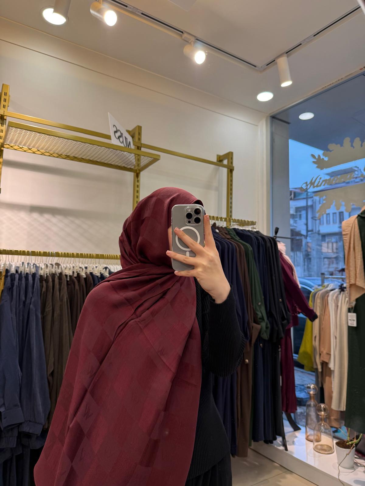 Wennora Paris Collection Dama Desen Şal Bordo