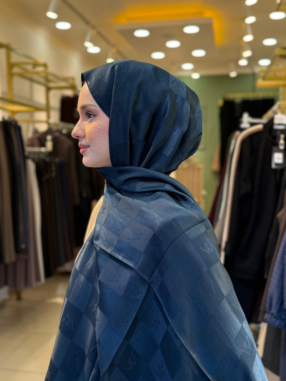 Wennora Paris Collection Dama Desen Şal Lacivert