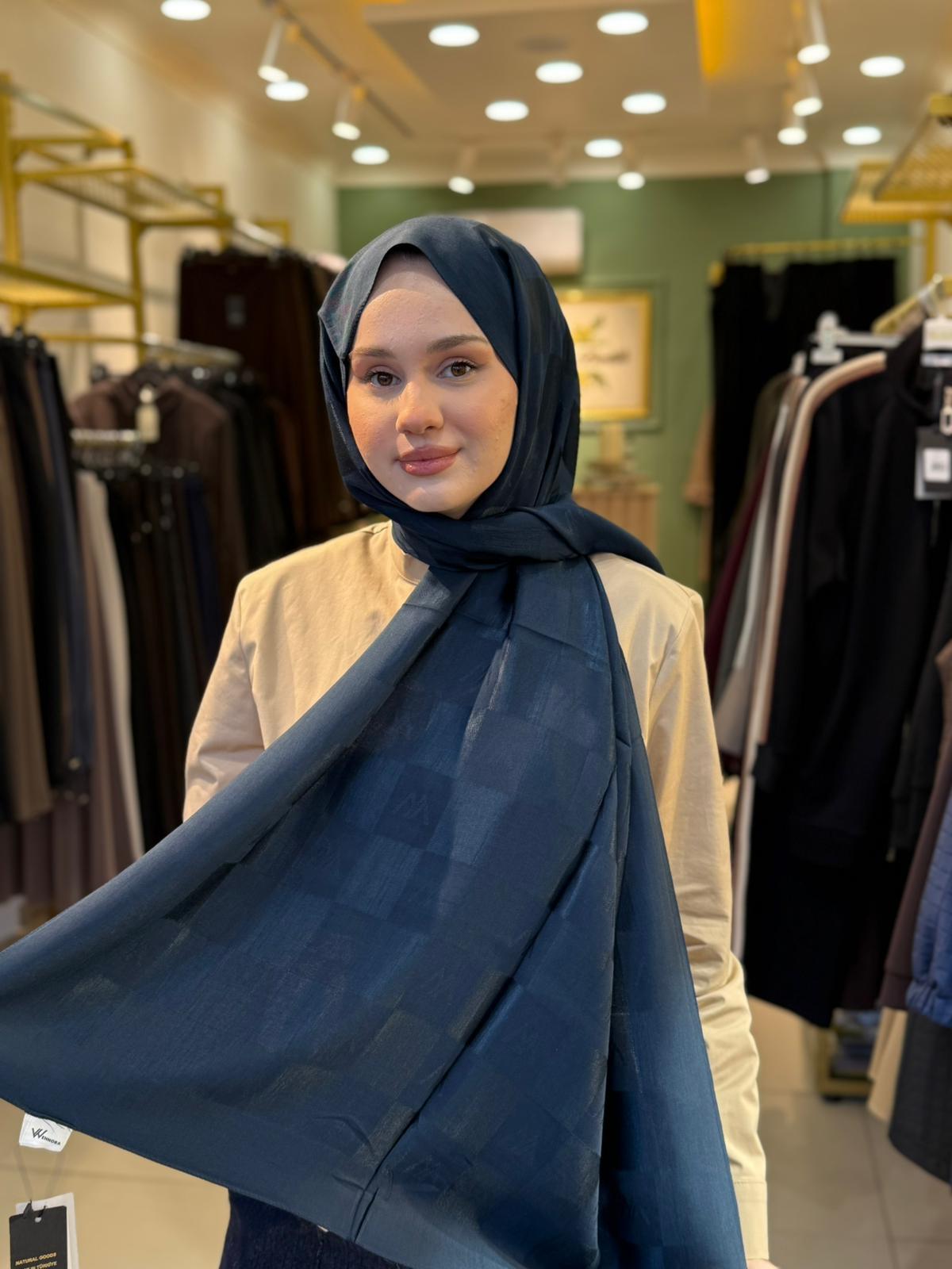 Wennora Paris Collection Dama Desen Şal Lacivert