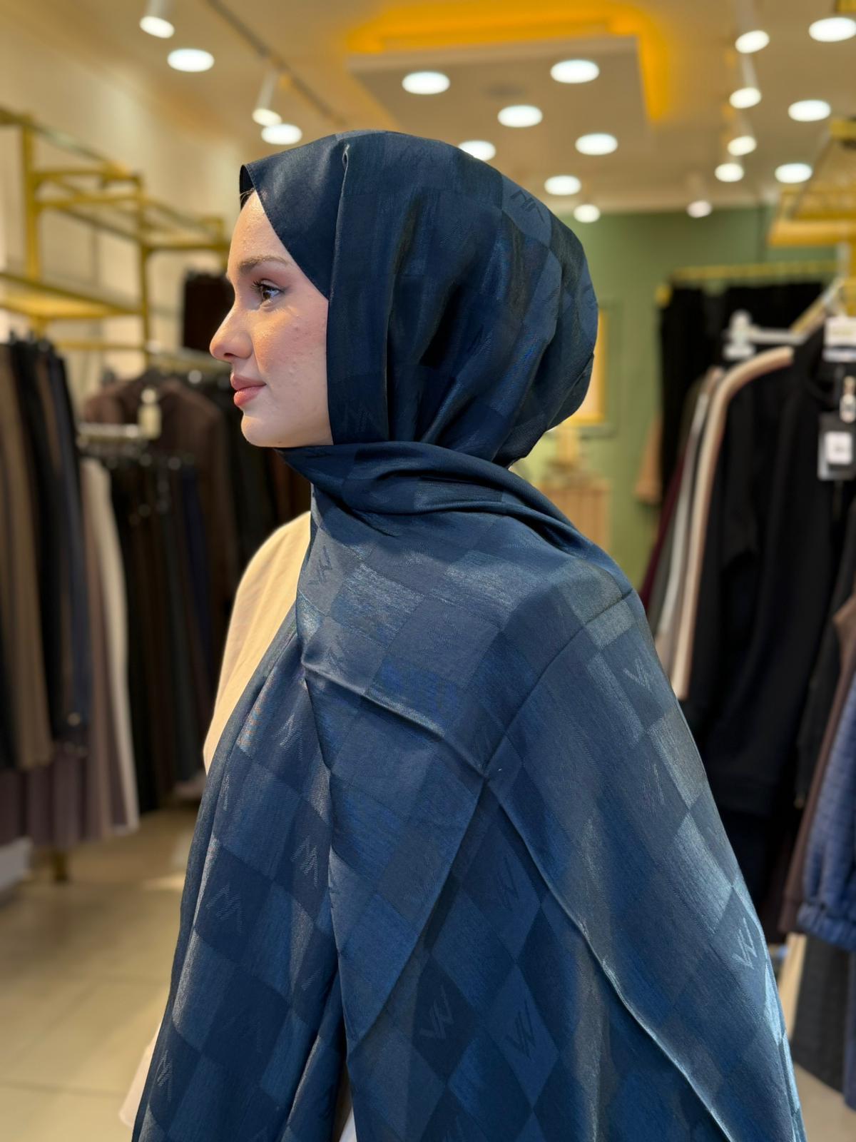 Wennora Paris Collection Dama Desen Şal Lacivert