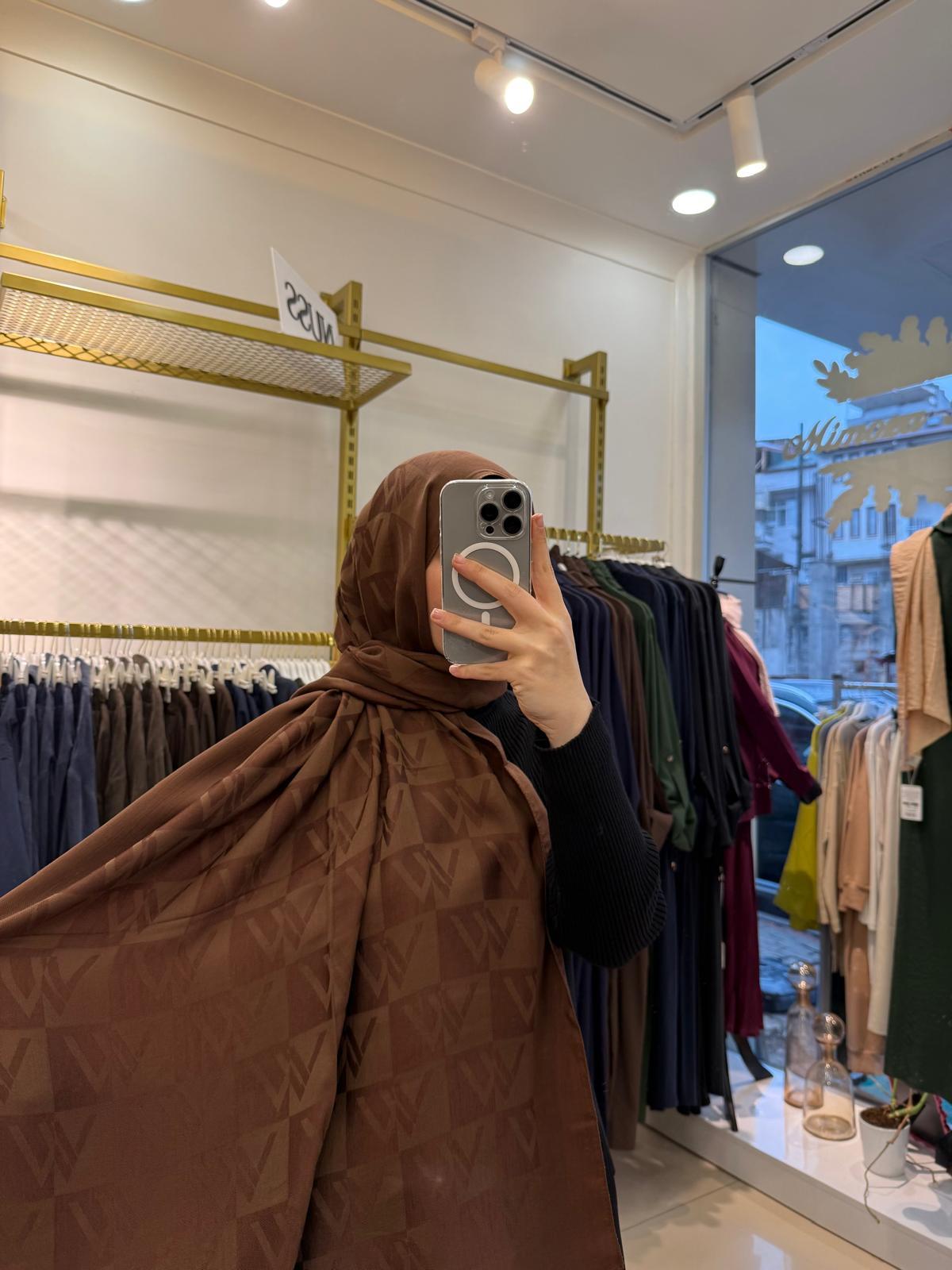 Wennora Paris Collection W Desen Şal Kahverengi