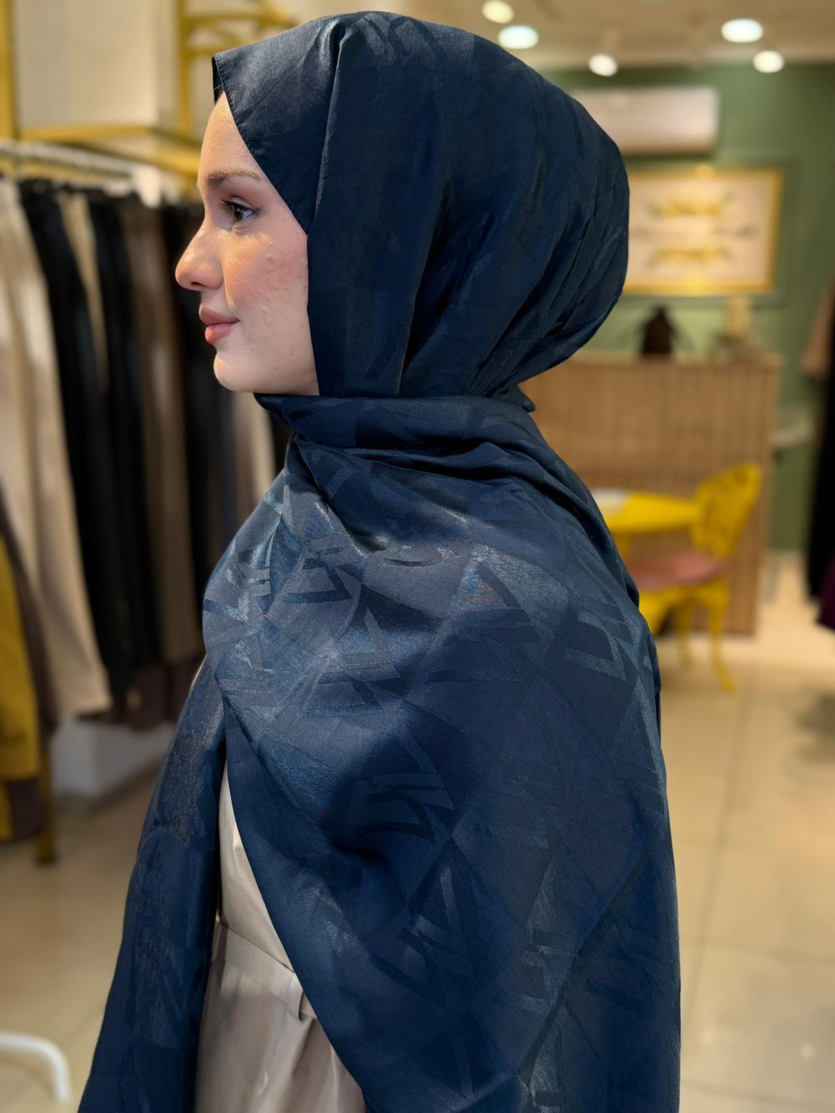 Wennora Paris Collection W Desen Şal Lacivert