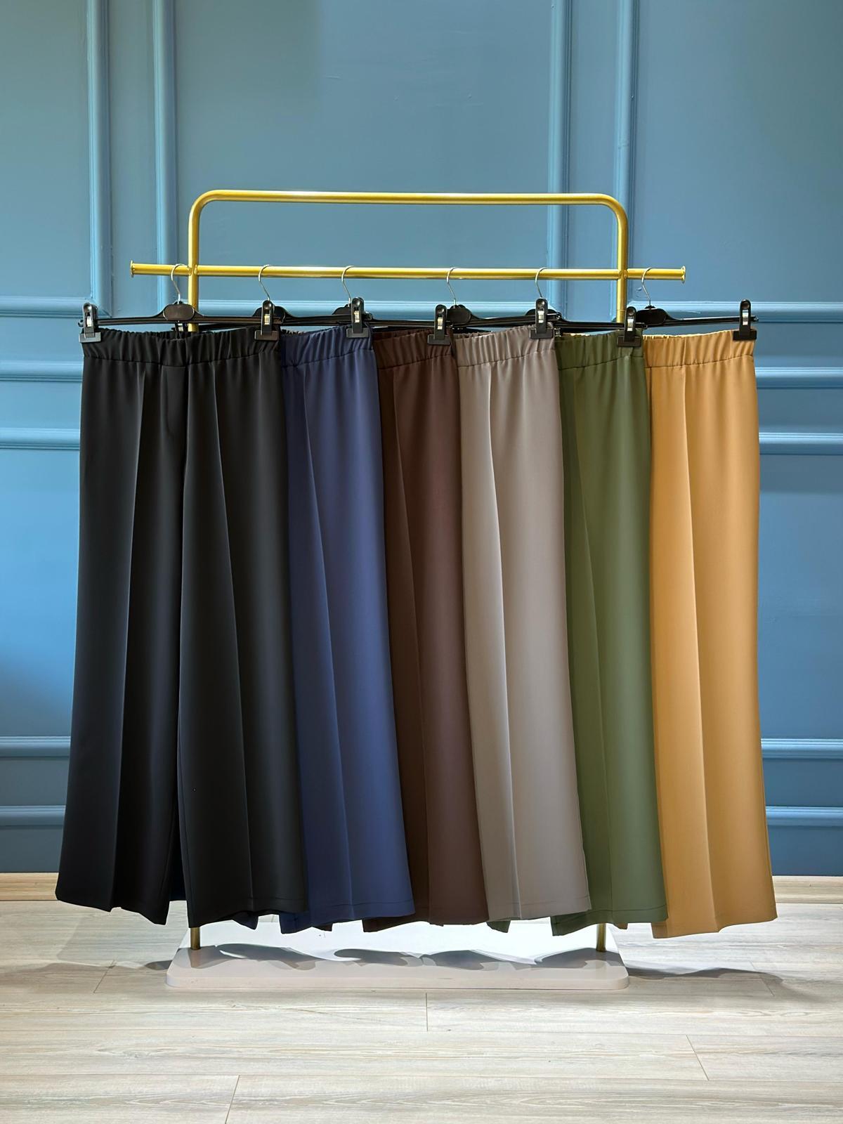 Sentez Colmar Beli Lastikli Geniş Paça Pantolon 5580 Siyah