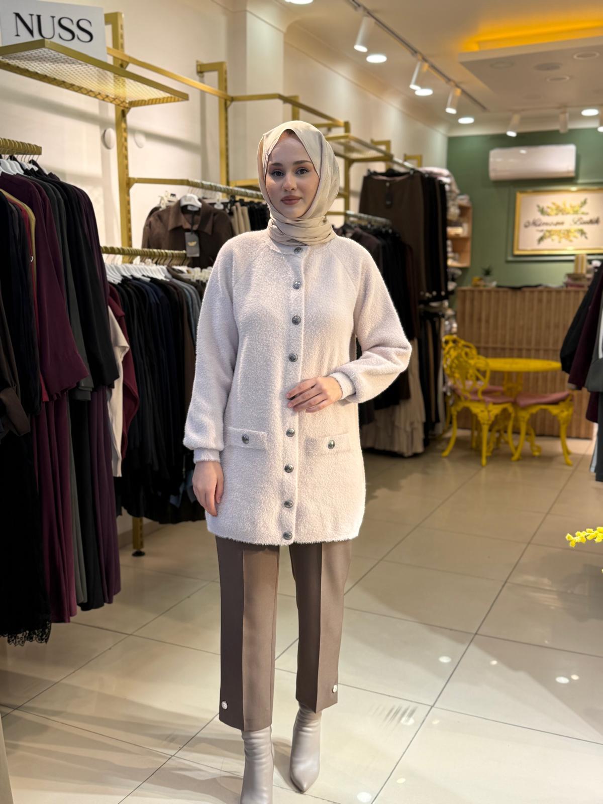 Sentez Paradise Paça Düğme Pensli Pantolon vizon