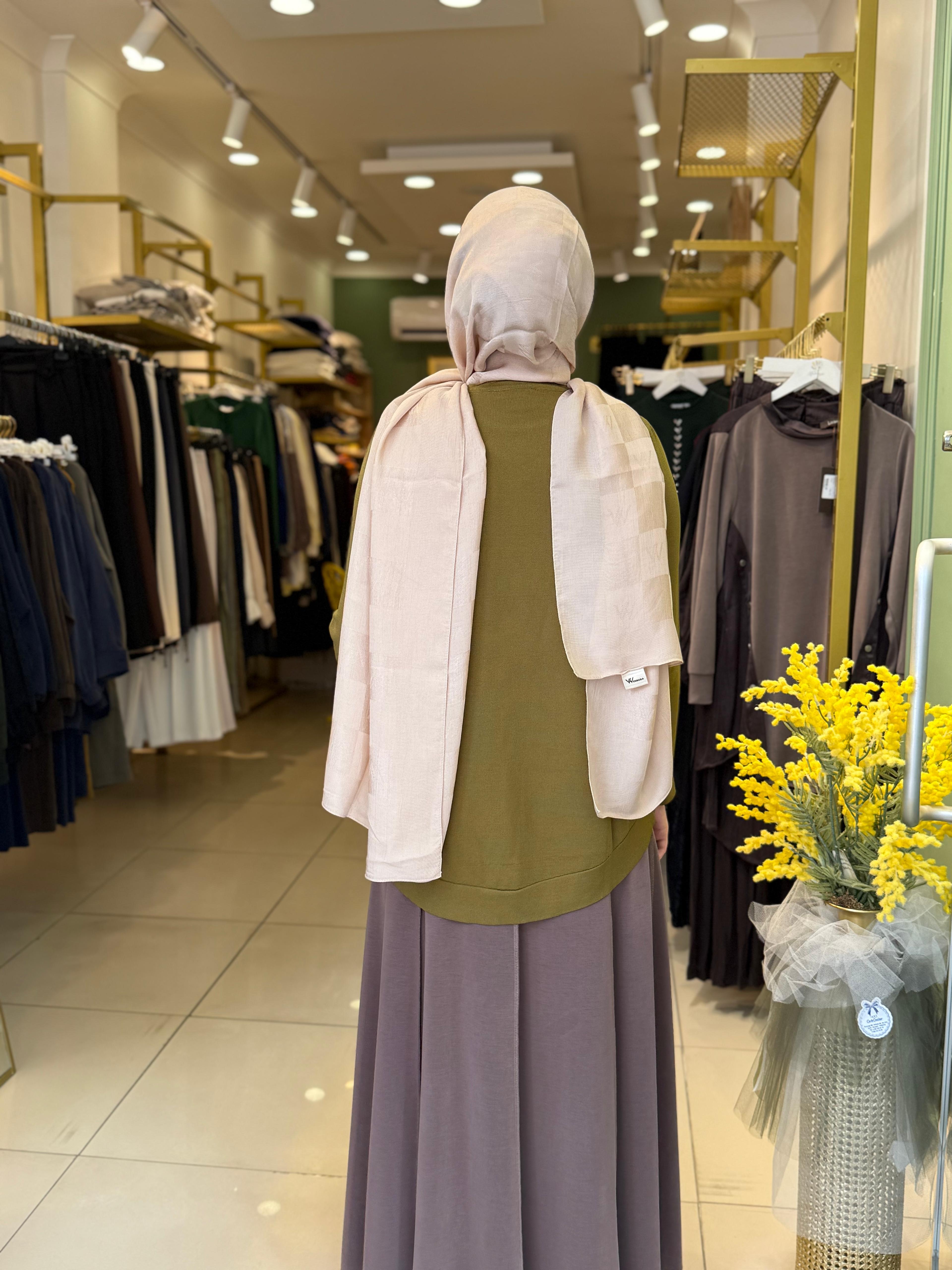 Sentez Safir Parçalı Çan Etek 5468 Kahverengi