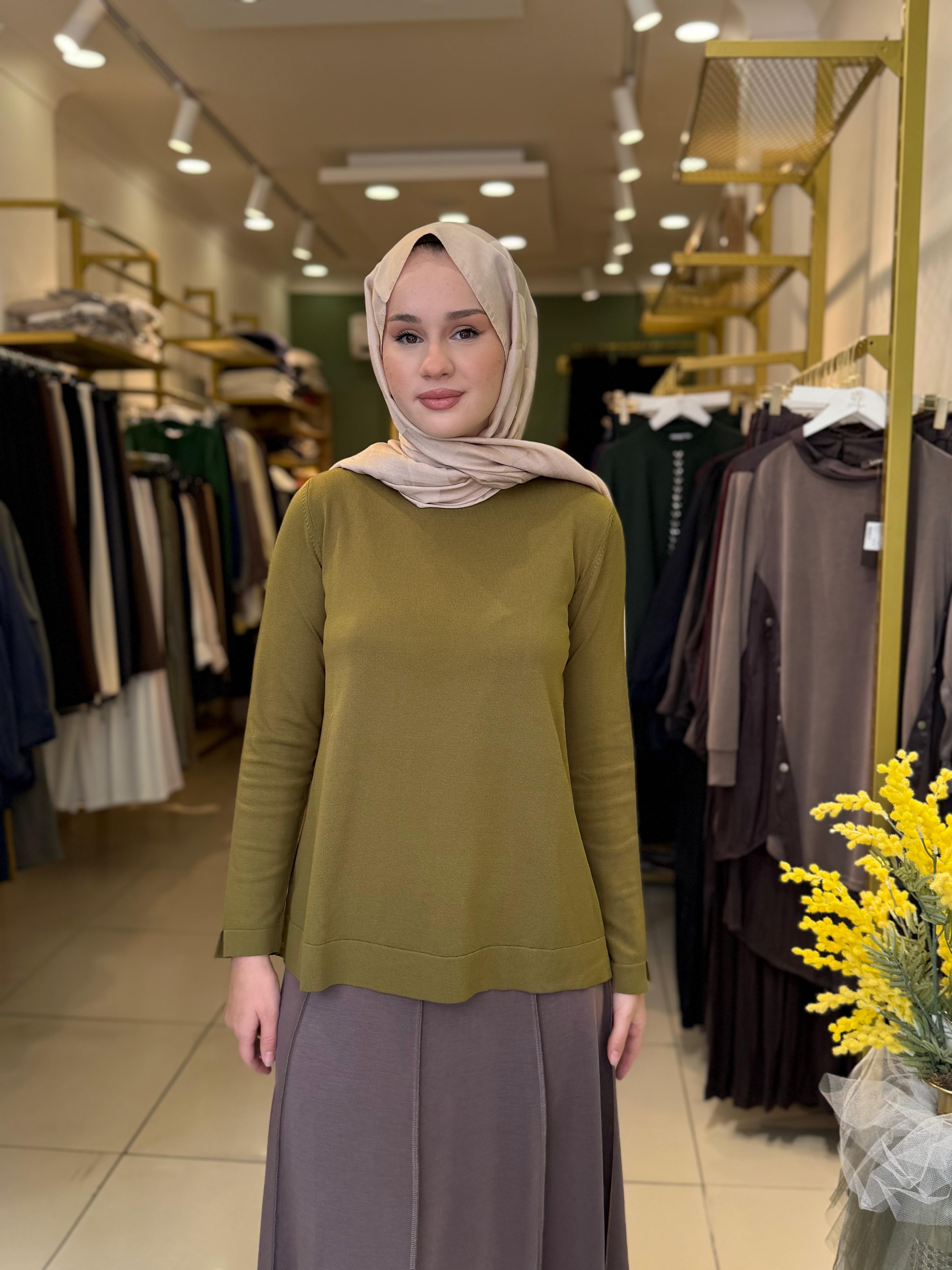 Sentez Safir Parçalı Çan Etek 5468 Kahverengi