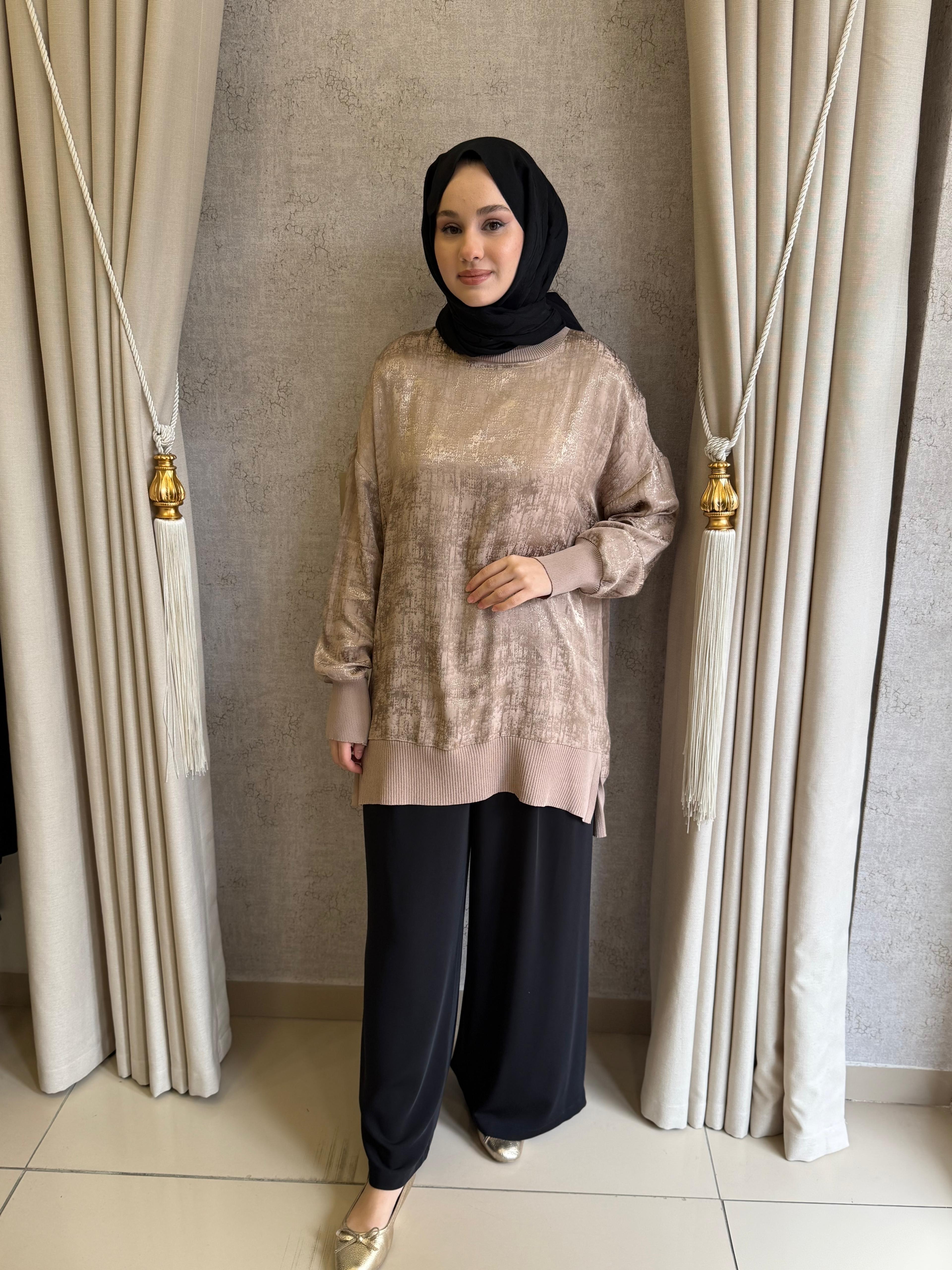 Nuss 3013 Jakar Detay Tunik vizon