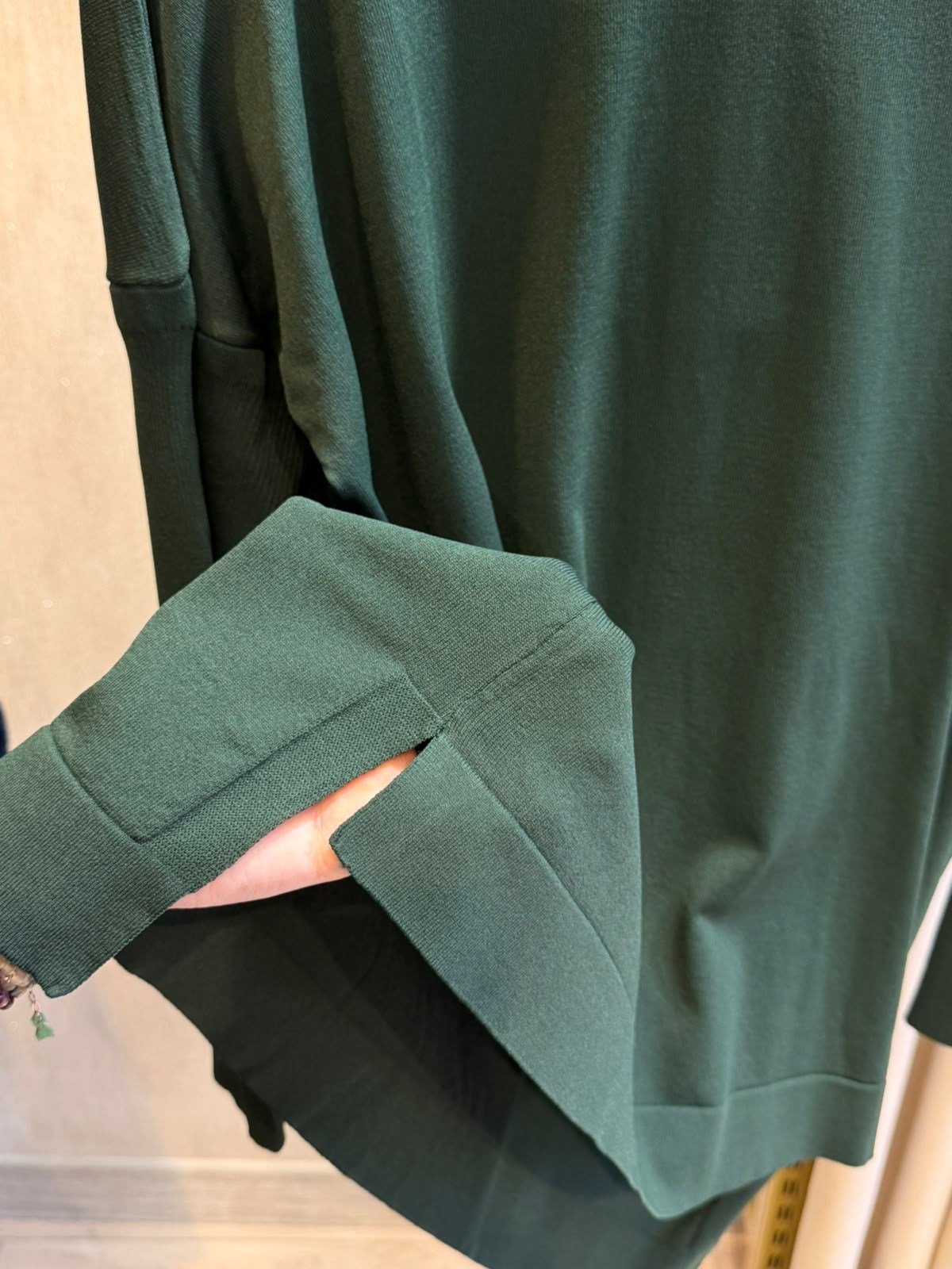 Nuss116 Lastik Kol Merserize Tunik Çam Yeşili 