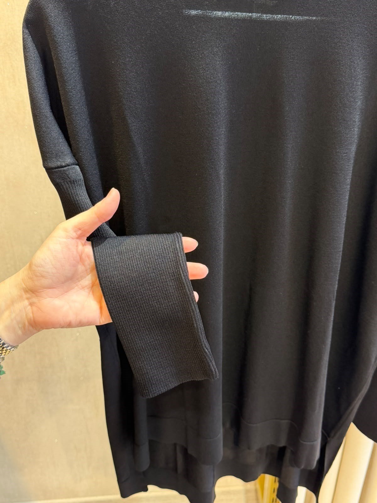 Nuss116 Lastik Kol Merserize Tunik Siyah