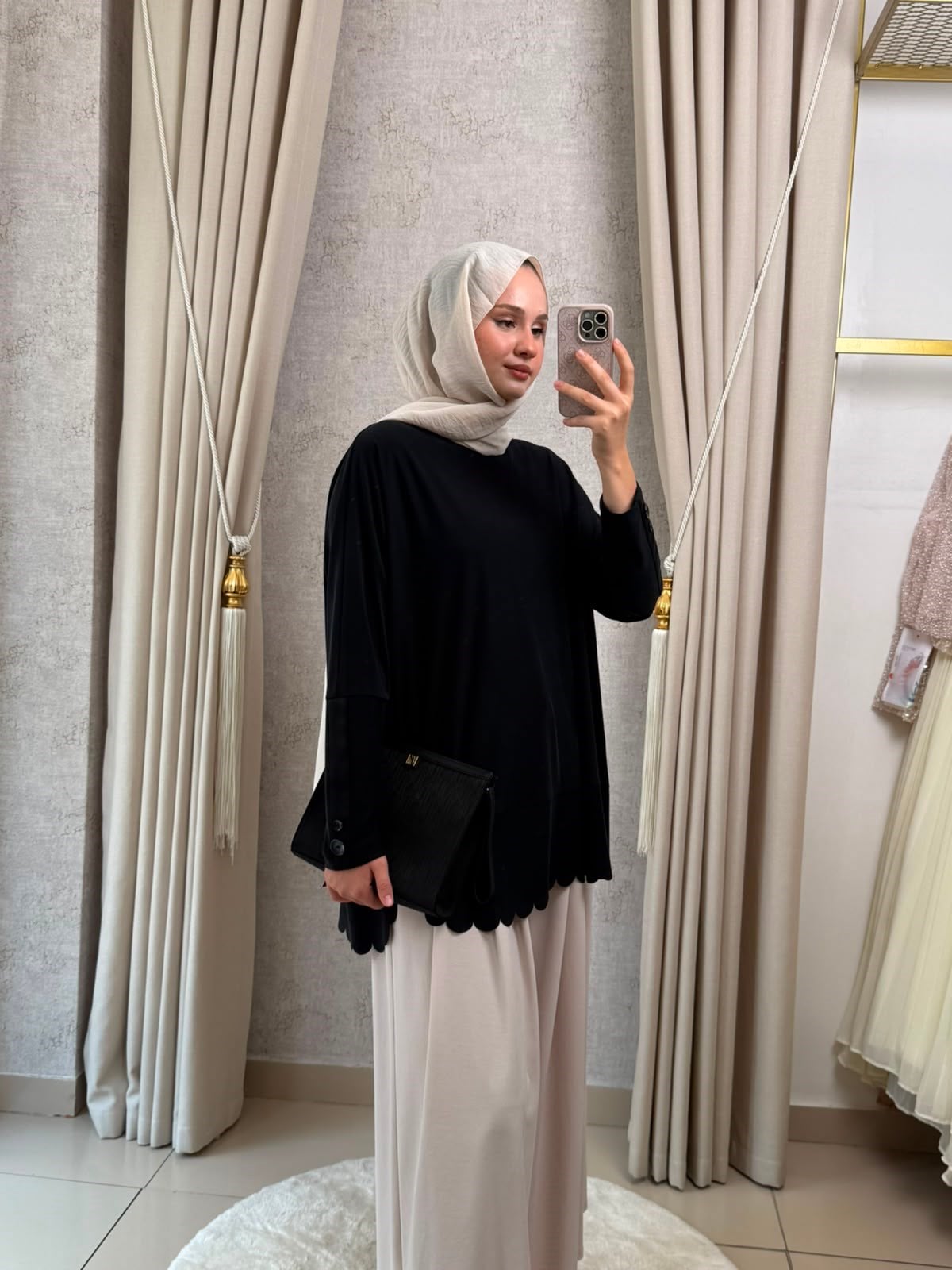 Tığ Triko 4103 Oversize Tunik Siyah