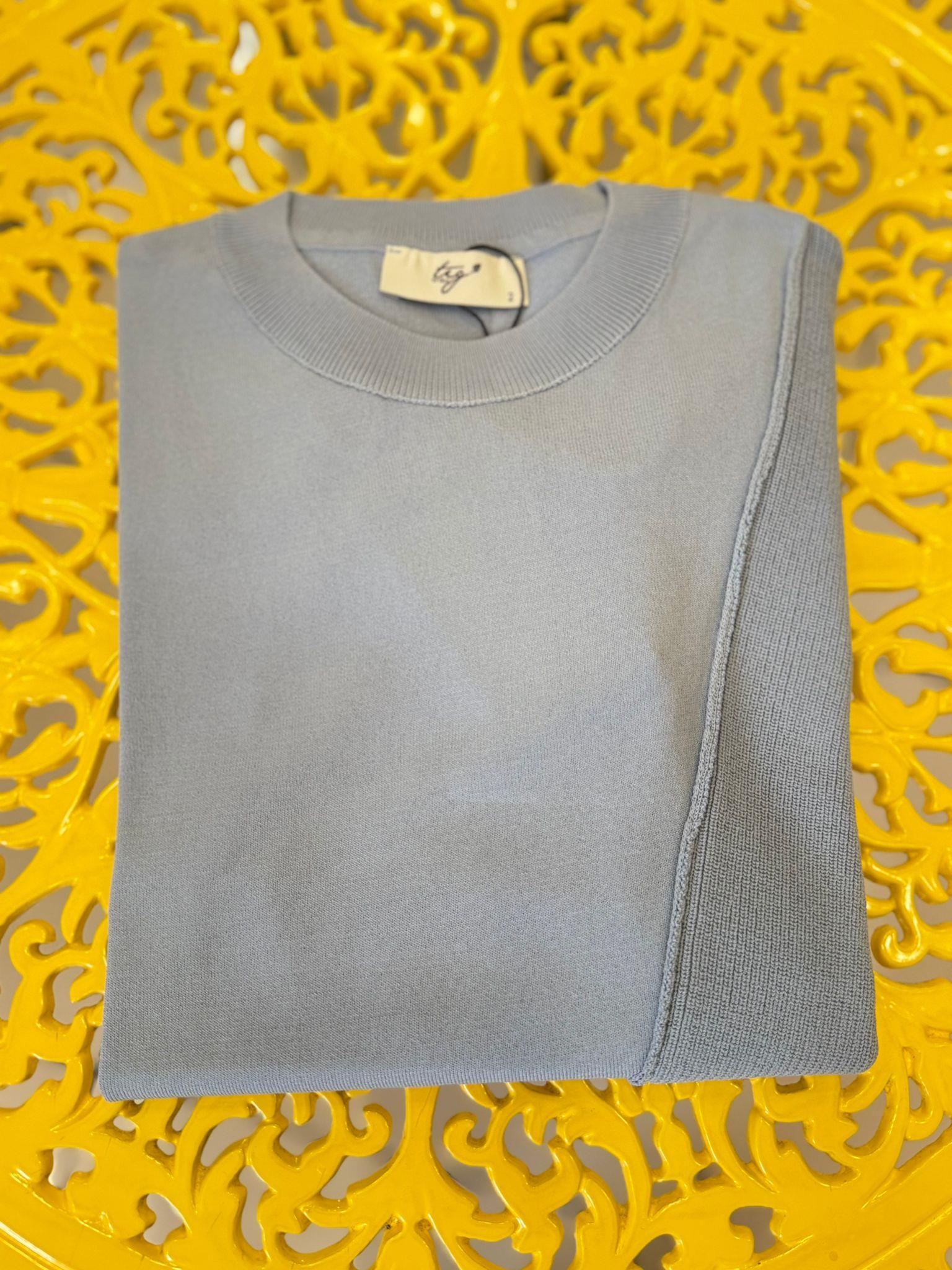 Tığ Triko Örgü Detaylı Rayon Tunik 21872 Bebe Mavi