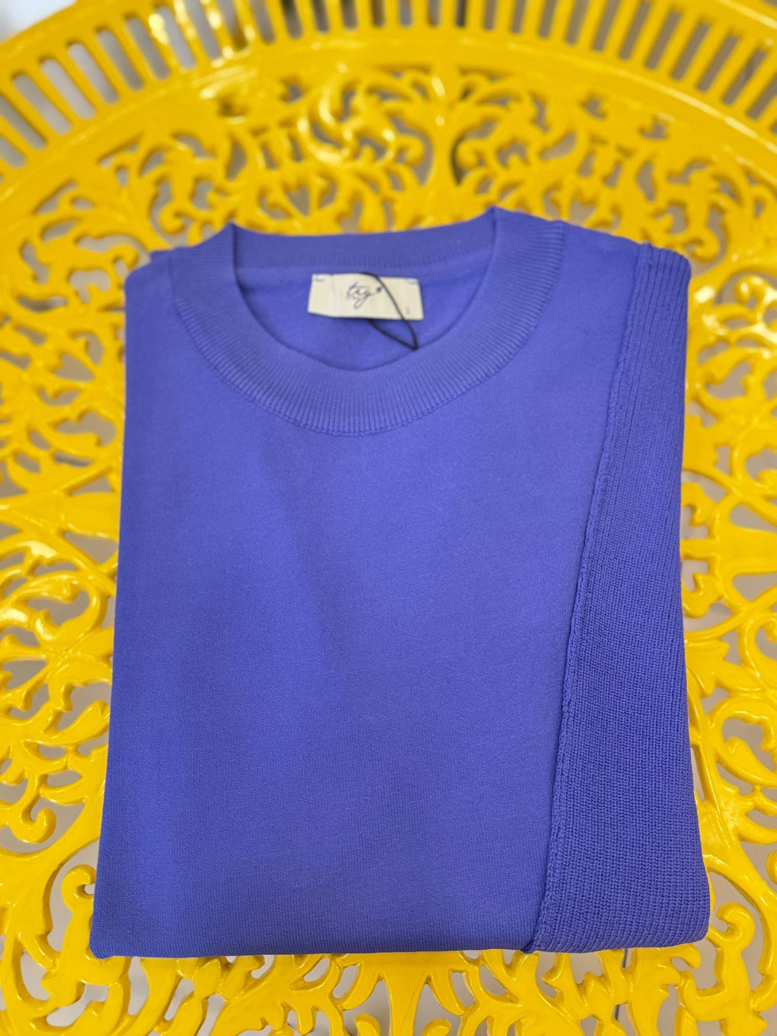 Tığ Triko Örgü Detaylı Rayon Tunik 21872 Lila