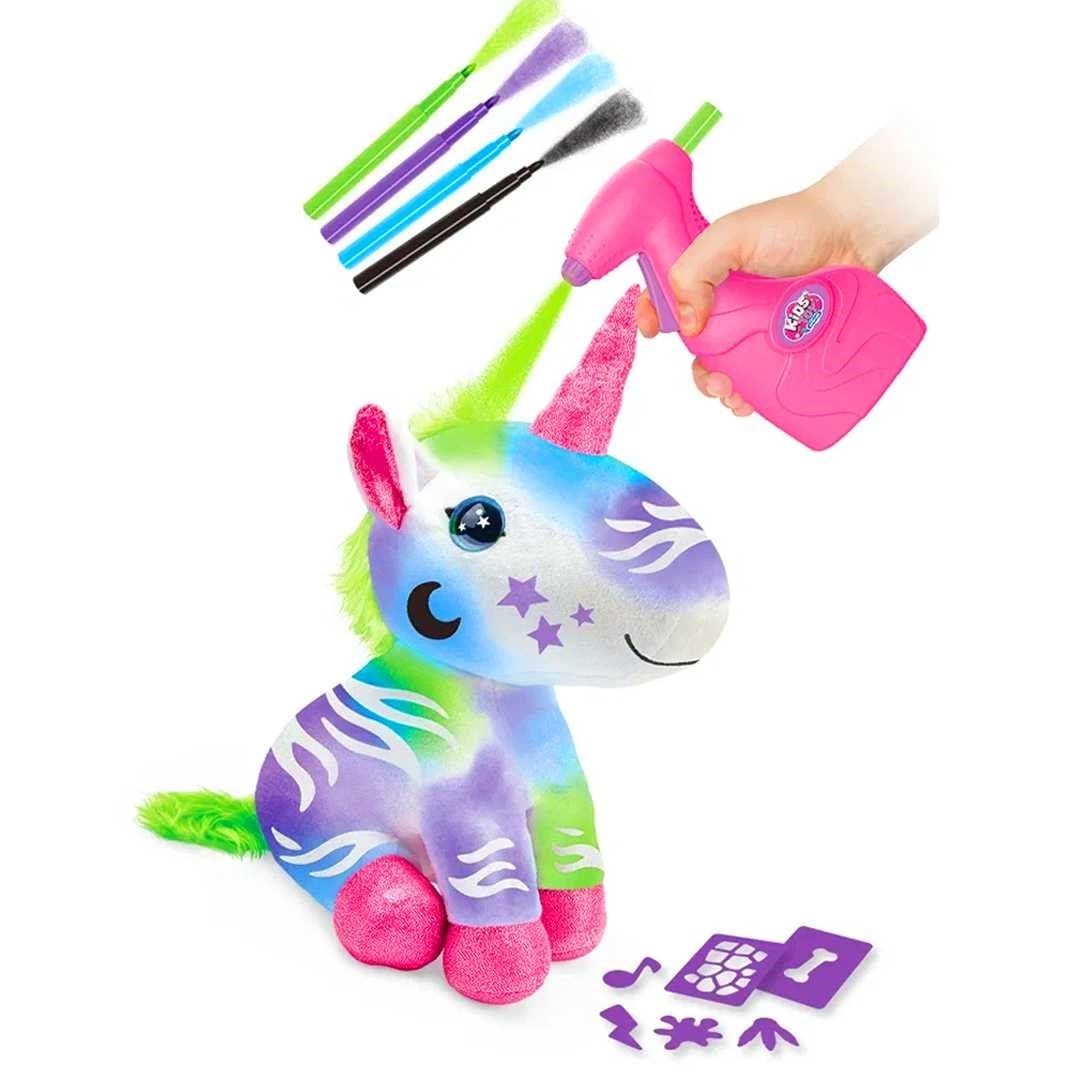 PASİFİK HOBİ SETİ AİRBRUSH PLUSH 666-12 UNİCORN PELÜŞ BOYANABİLİR TEMİZLENİR 6+