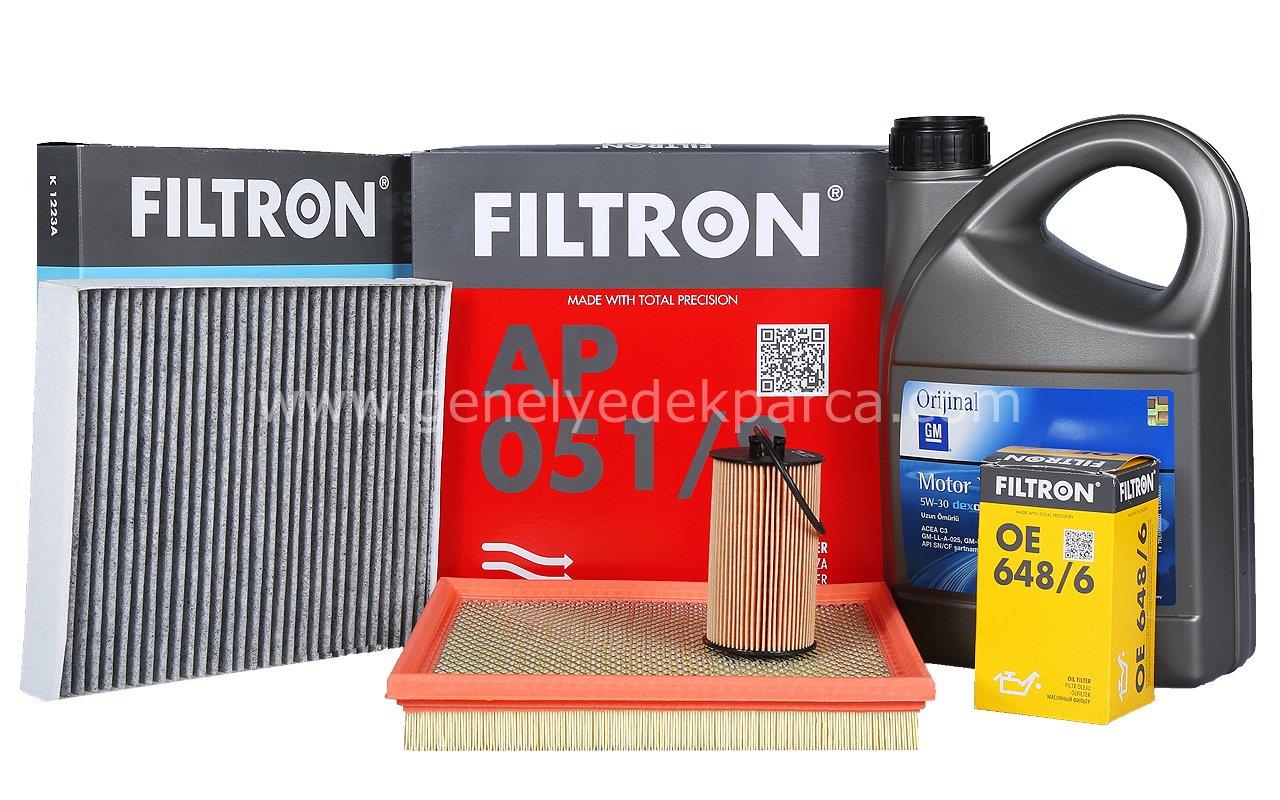 Opel Astra J 1.6 115 BG Benzinli Motor Bakım Seti GM 5W30 Yağlı Filtron