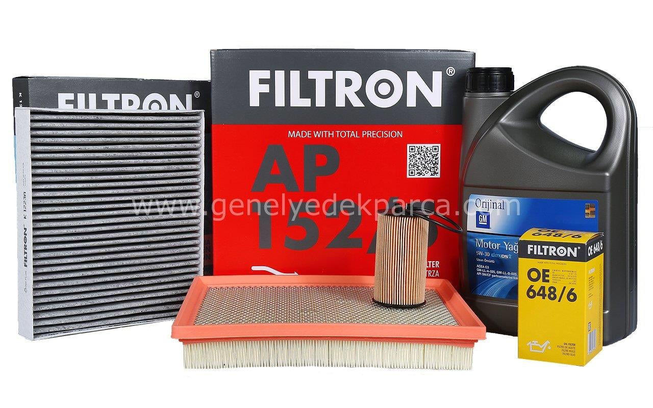 Opel İnsignia Filtron 1.6 Benzinli Motor Bakım Seti GM 5W30 5 LT Yağlı