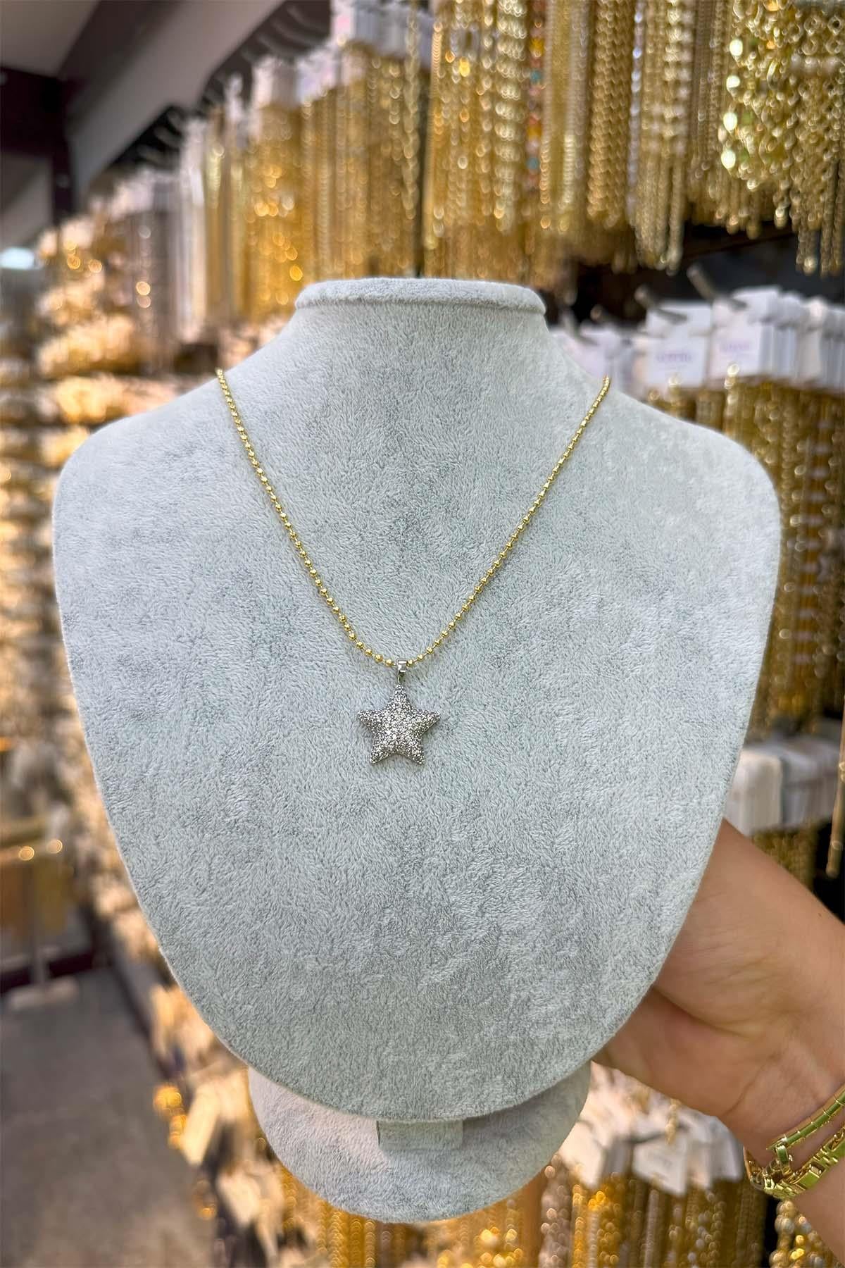 14 K Yeşil Altın Renk Vip Kolye
