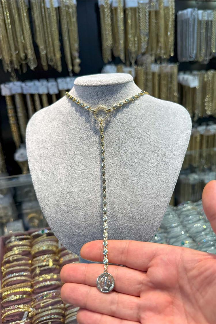 14 K Yeşil Altın Renk Vip Kolye