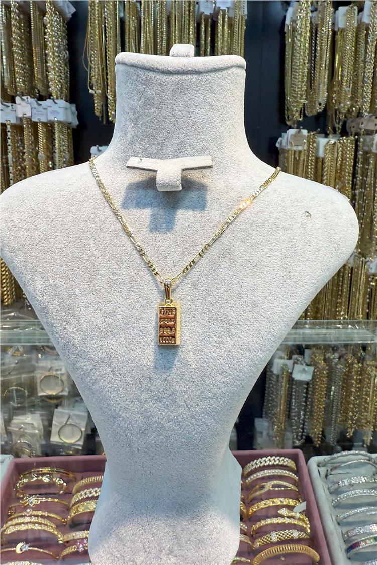 Külçe Küçük boy Altın Kolye 14 K Renk