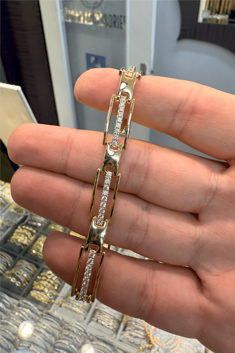 14 K Yeşil Altın Renk Xuping Vip Bileklik 