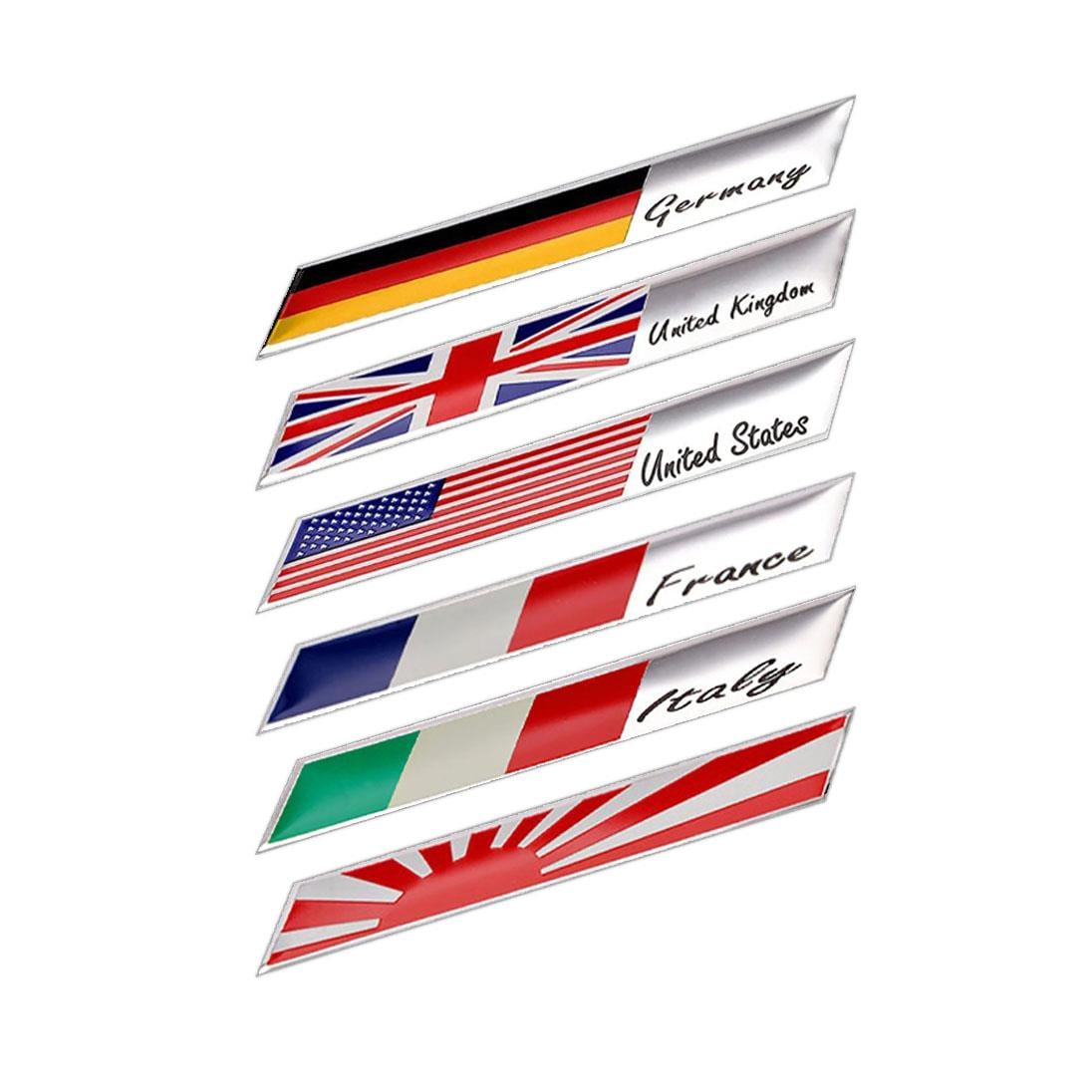 Knmaster Italya Bayrağı Çubuk Tasarımlı Alüminyum Sticker Etiket k1396, one size - V-Twin Motosiklet Ekipmanları