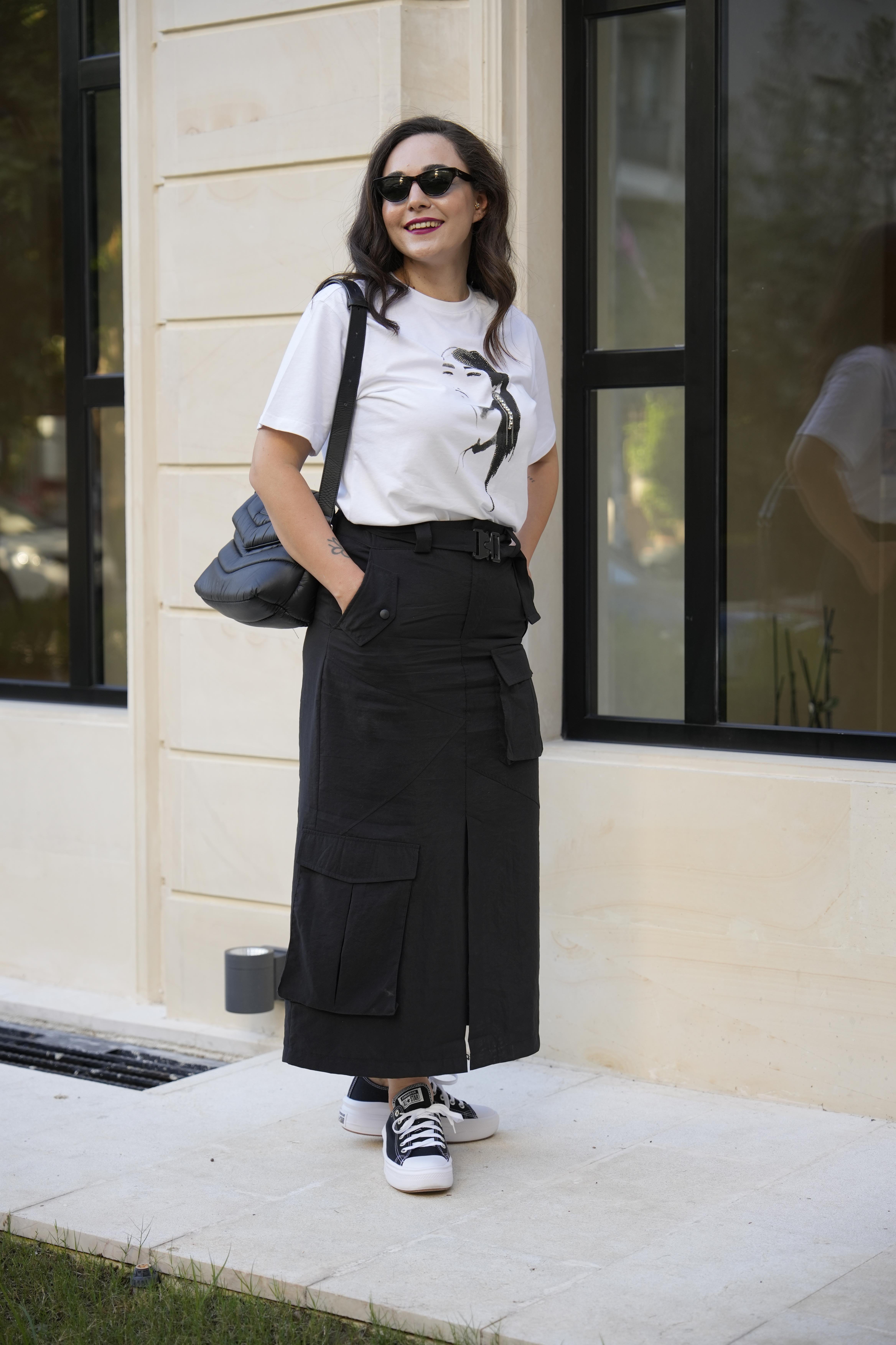 Siyah Kargo Etek