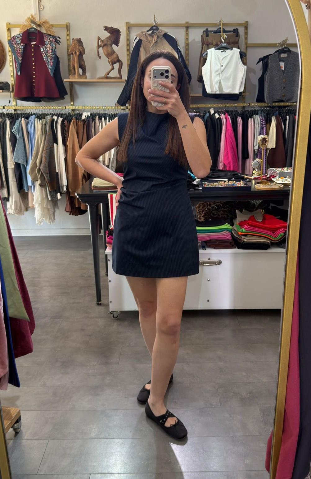 Mia Lacivert Elbise