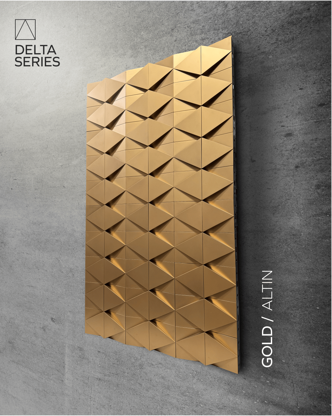 3D Duvar Paneli - Delta /Altın + Platform