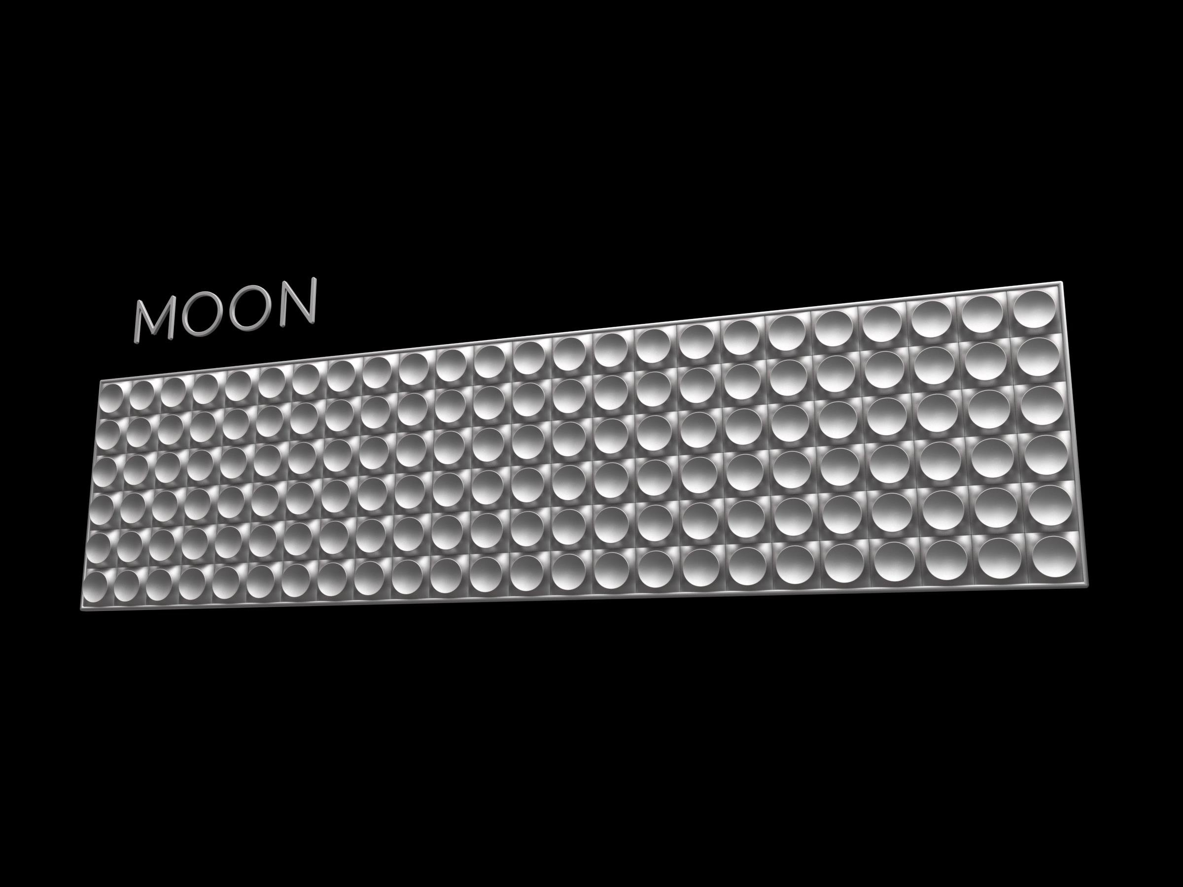 3D Tabela Zemini Moon Gümüş (Ölçü Seçenekli)