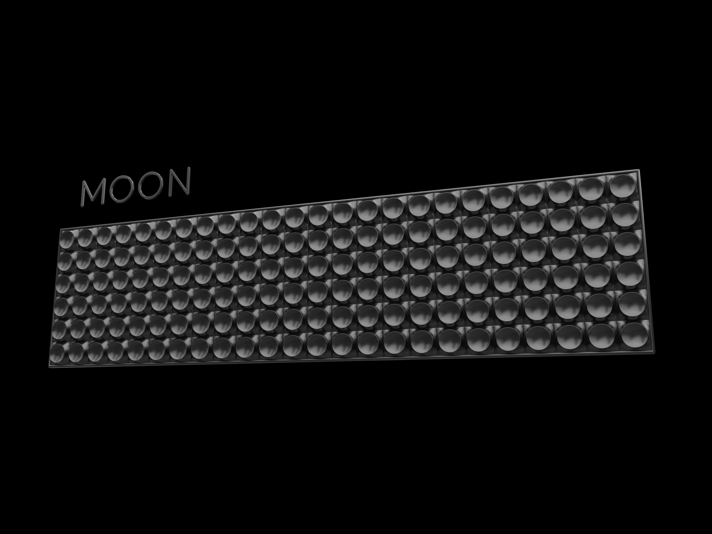3D Tabela Zemini Moon Siyah (Ölçü Seçenekli)