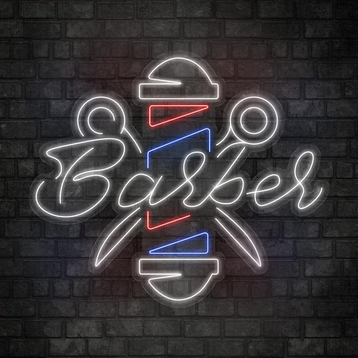 Barber Yazılı Figürlü Led Neon