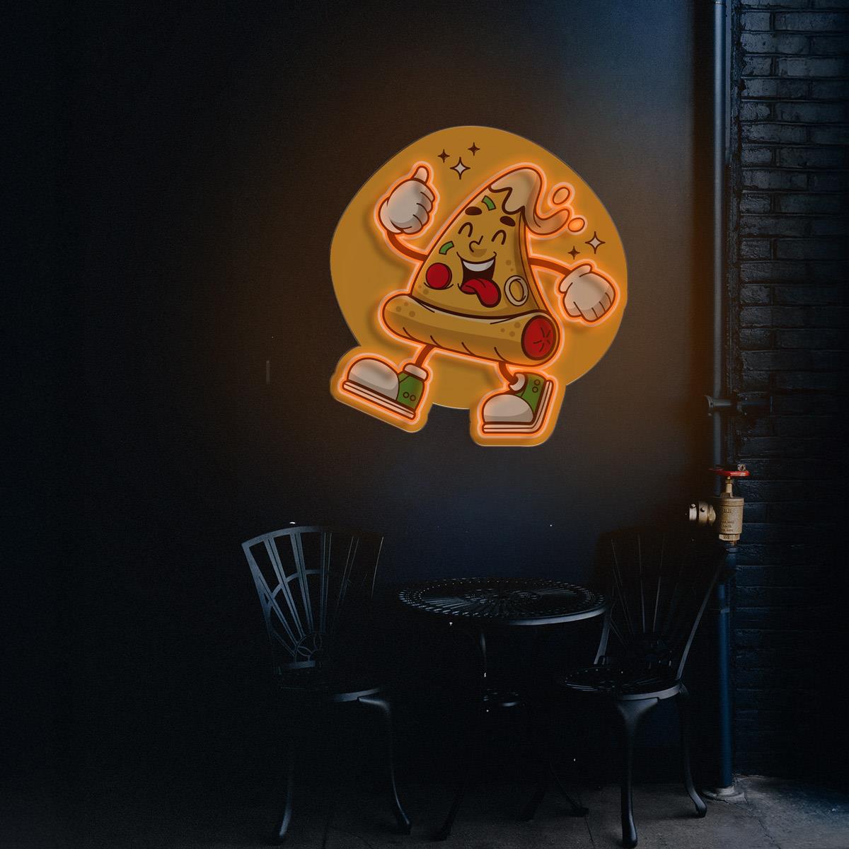Dilim Pizza Baskılı Neon Tabela