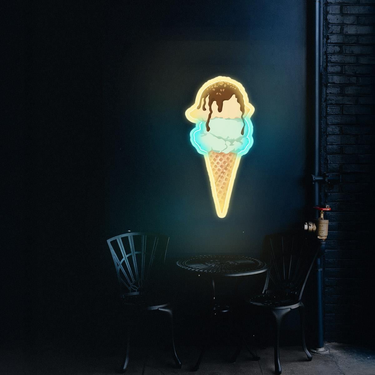 Dondurma Baskılı Neon Tabela