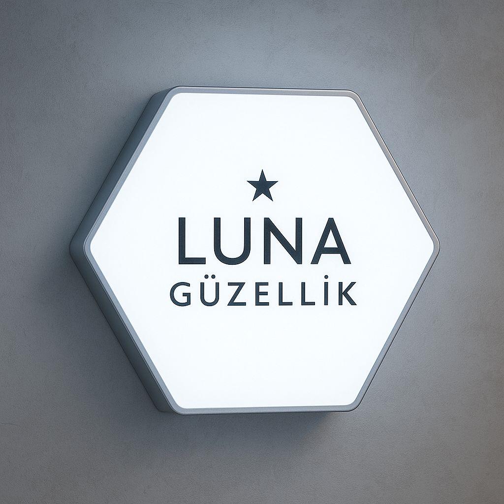 Gümüş Paslanmaz Altıgen Işıklı Logo Beyaz Led (Ölçü Seçenekli)