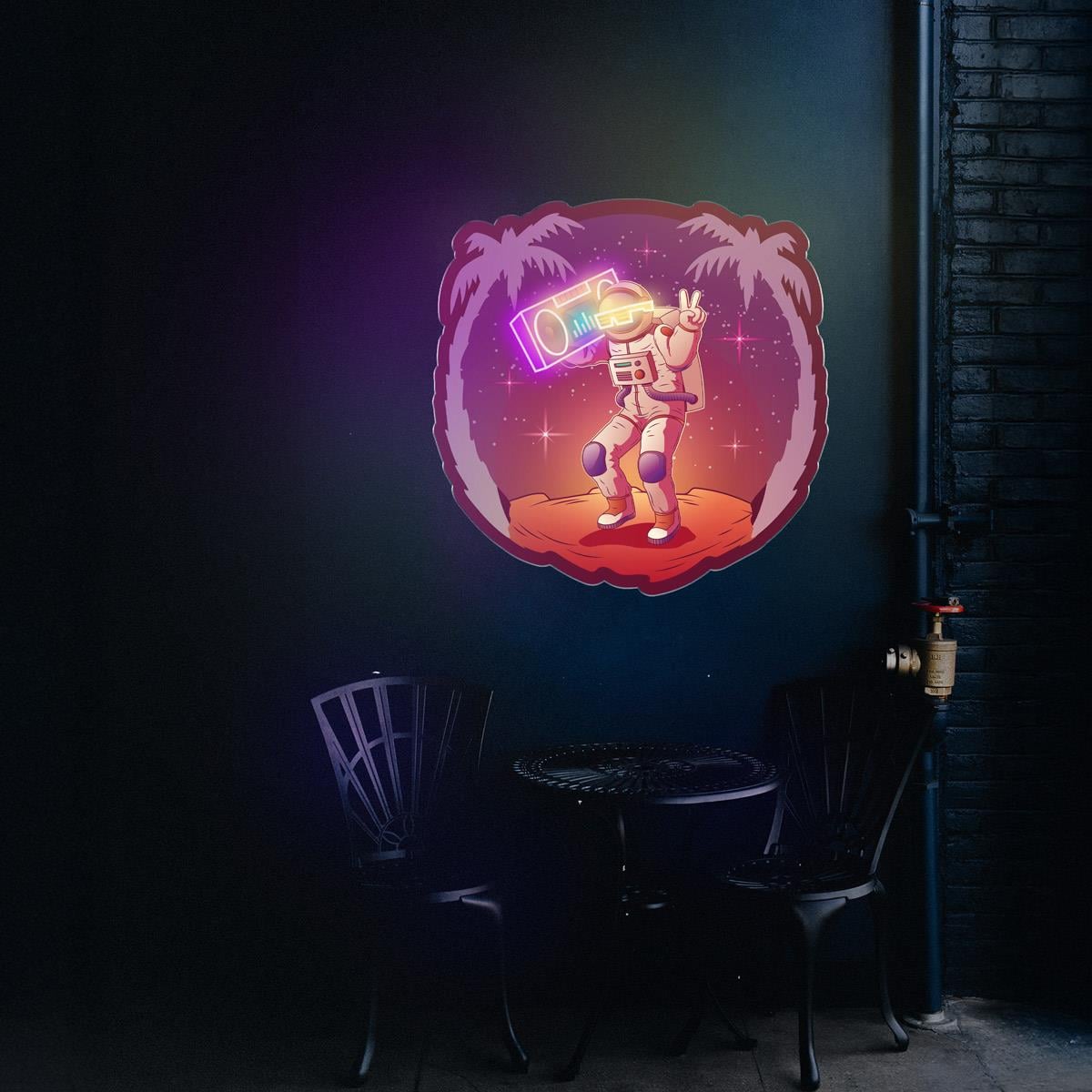 Kozmik Vibe Baskılı Neon Tabela