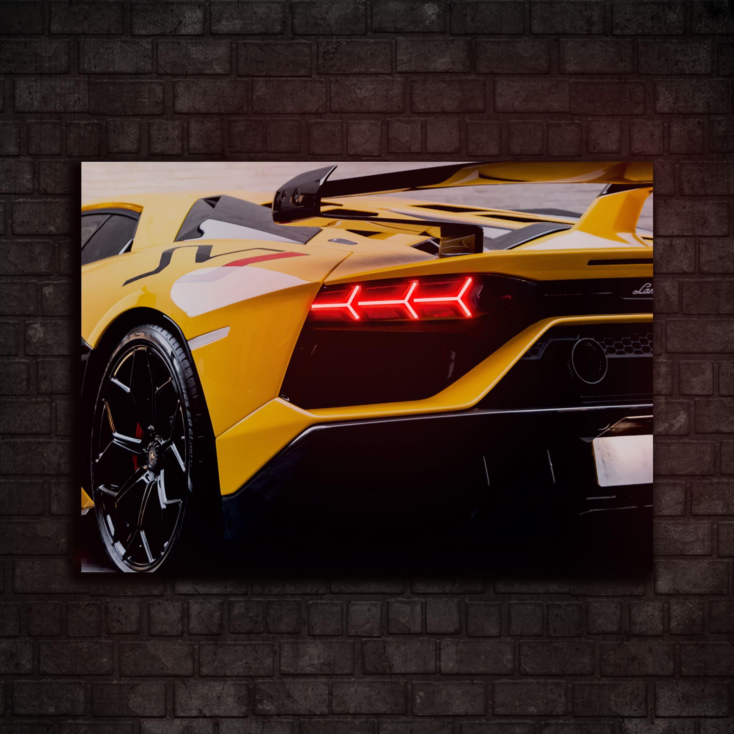 Lamborghini Aventador Araba Neon Tablo