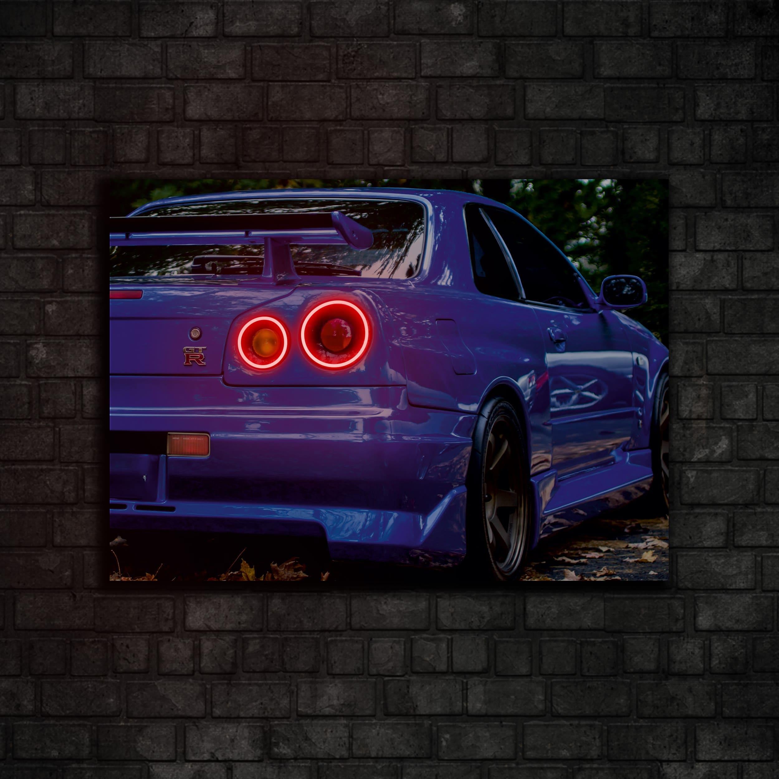 Nissan Skyline GT-R R34 Araba Neon Tablo
