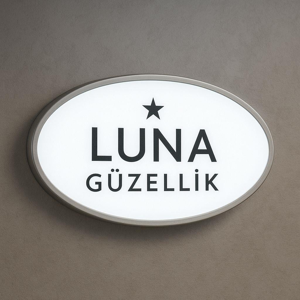 Pleksi Elips Işıklı Logo Günışığı Led (Ölçü Seçenekli)