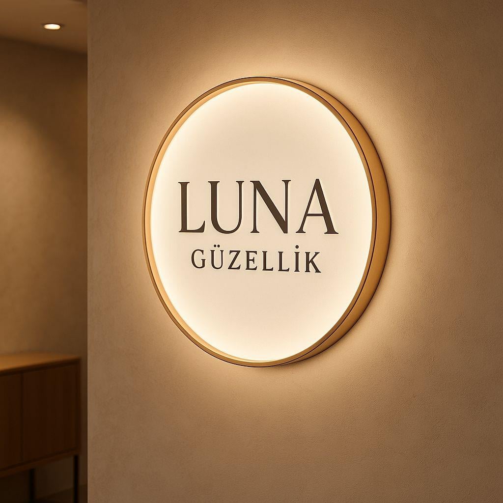 Pleksi Yuvarlak Işıklı Logo Günışığı Led (Ölçü Seçenekli)