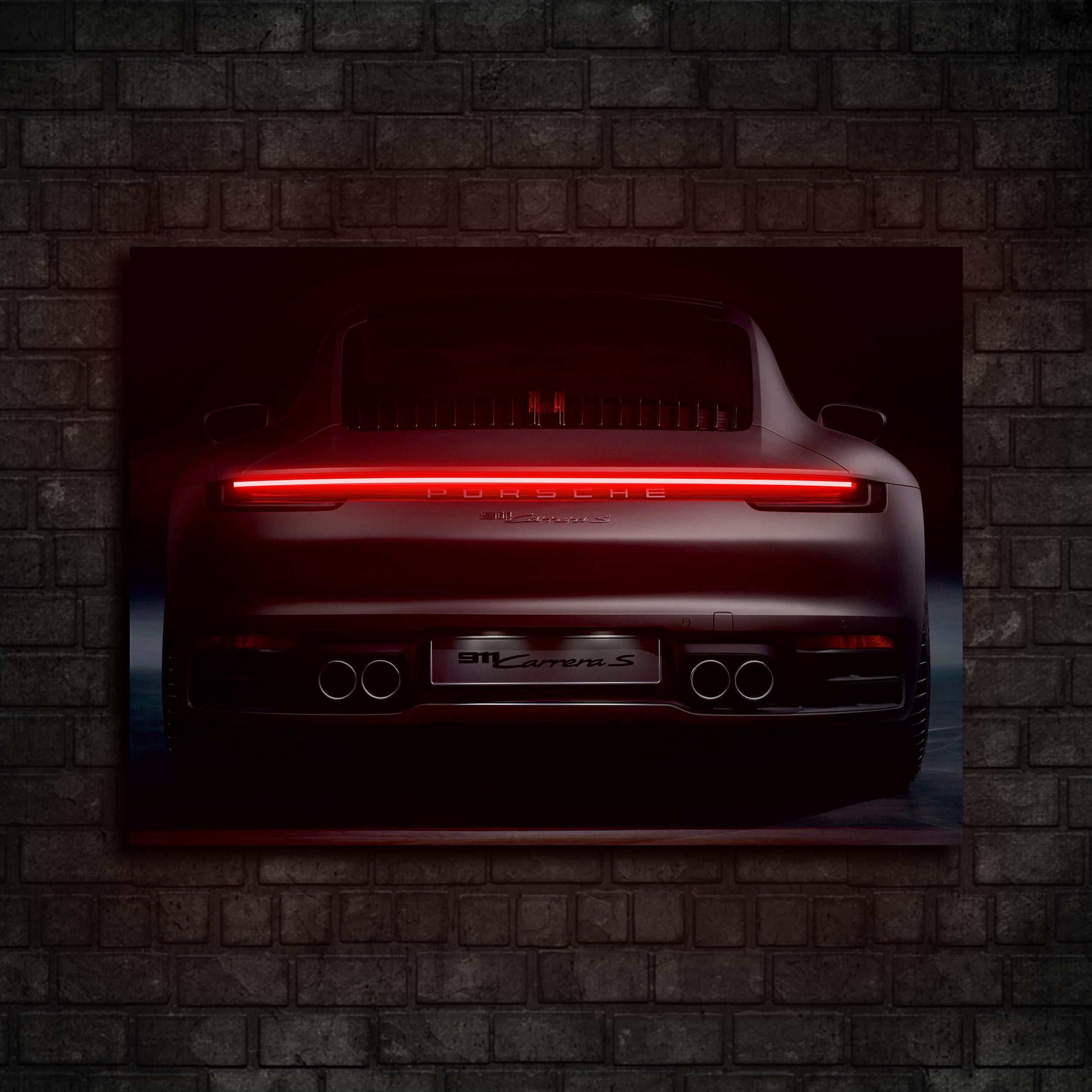 Porsche 911 Carrera S Araba Neon Tablo