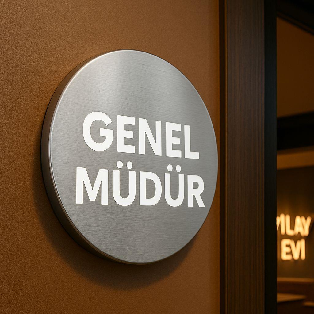Yuvarlak Kapı İsimliği Gümüş Paslanmaz