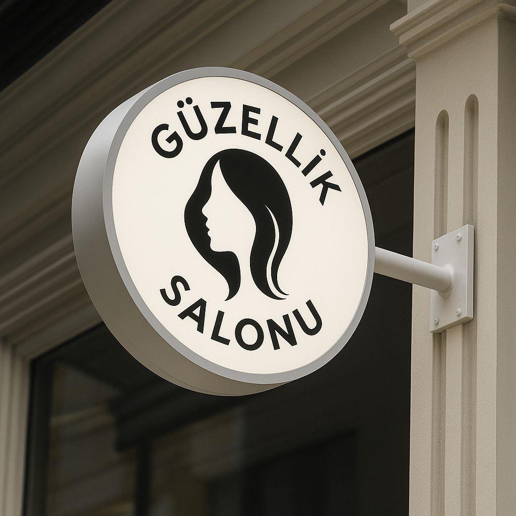 Yuvarlak Pleksi Çift Taraflı Işıklı Fener Tabela Beyaz Led (Ölçü Seçenekli)