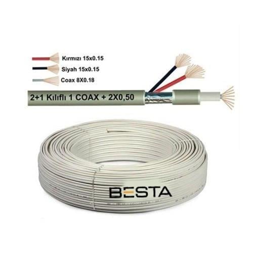 100 Metre 2+1 0,22 CCTV Kamera Kablosu KD-1381