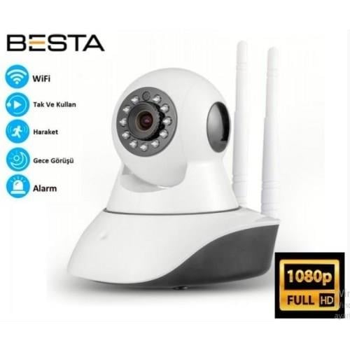 1080P 2MP 360 derece Full HD Kablosuz IP Gece Görüşlü WİFİ Güvenlik Kamerası 64GB SD Kart Dahil